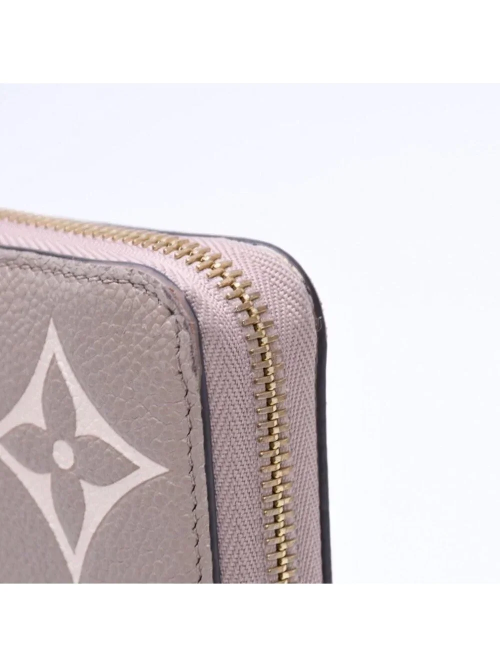 Louis Vuitton Monogram Empreinte Zippy Wallet Beige Ivory Gold